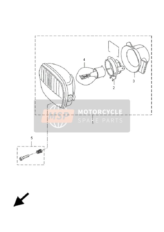 Yamaha DT50R-SM 2007 Koplamp voor een 2007 Yamaha DT50R-SM